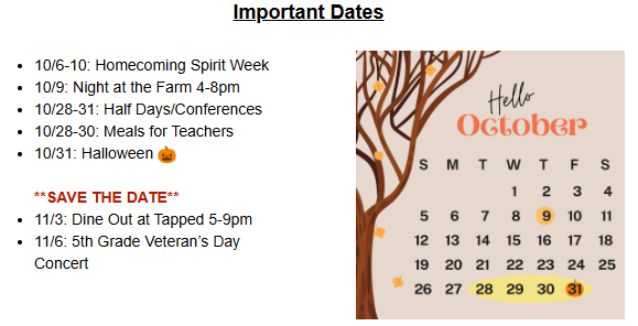 calendar with list of upcoming events