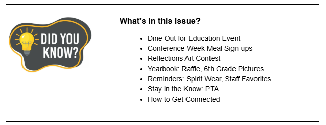 Contents list from October 22 Wolverine Weekly newsletter