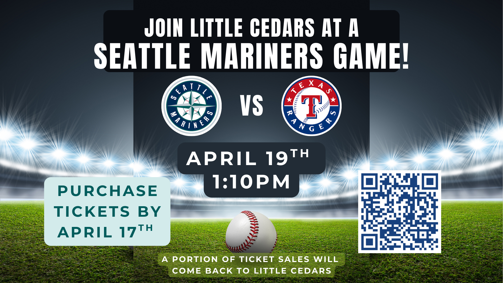 stadium lights with baseball on a green grass