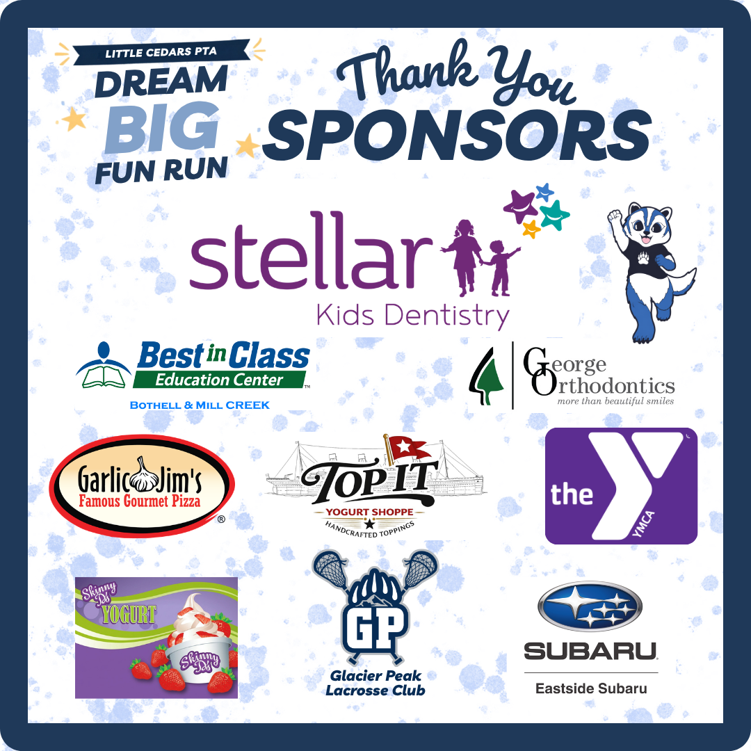 fun run logo with wolvie and business sponsor logos
