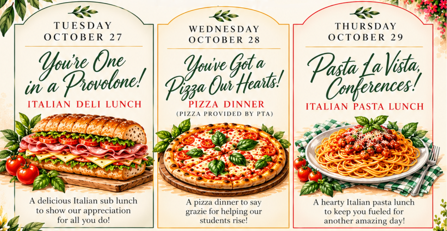 sandwich, pizza, and plate of pasta describing meals