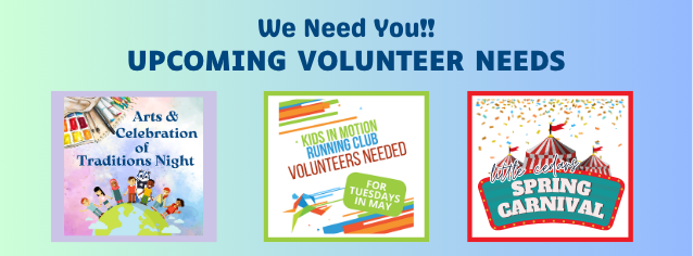 upcoming volunteers needed