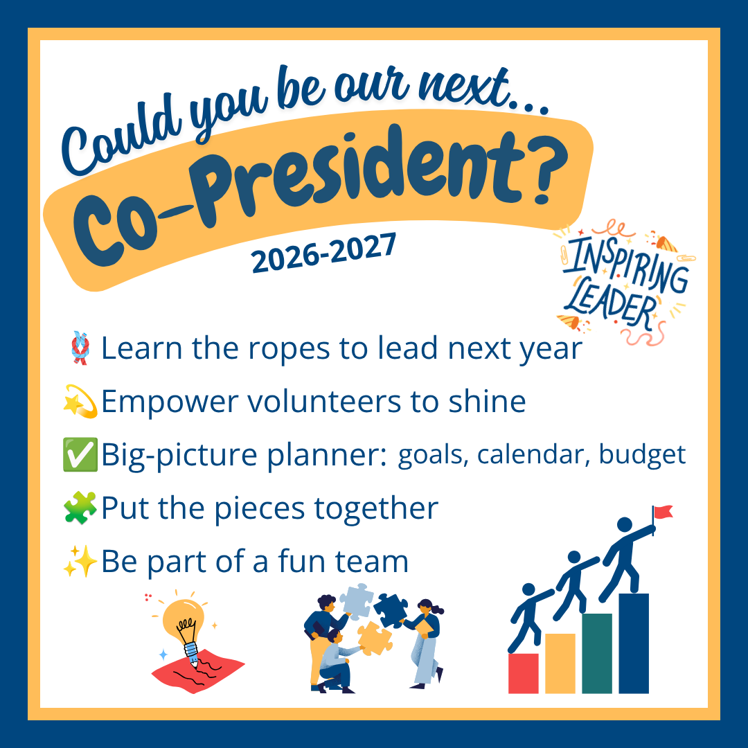 ad for Co-President with images of people with puzzle pieces, people being led, and the text inspiring leader